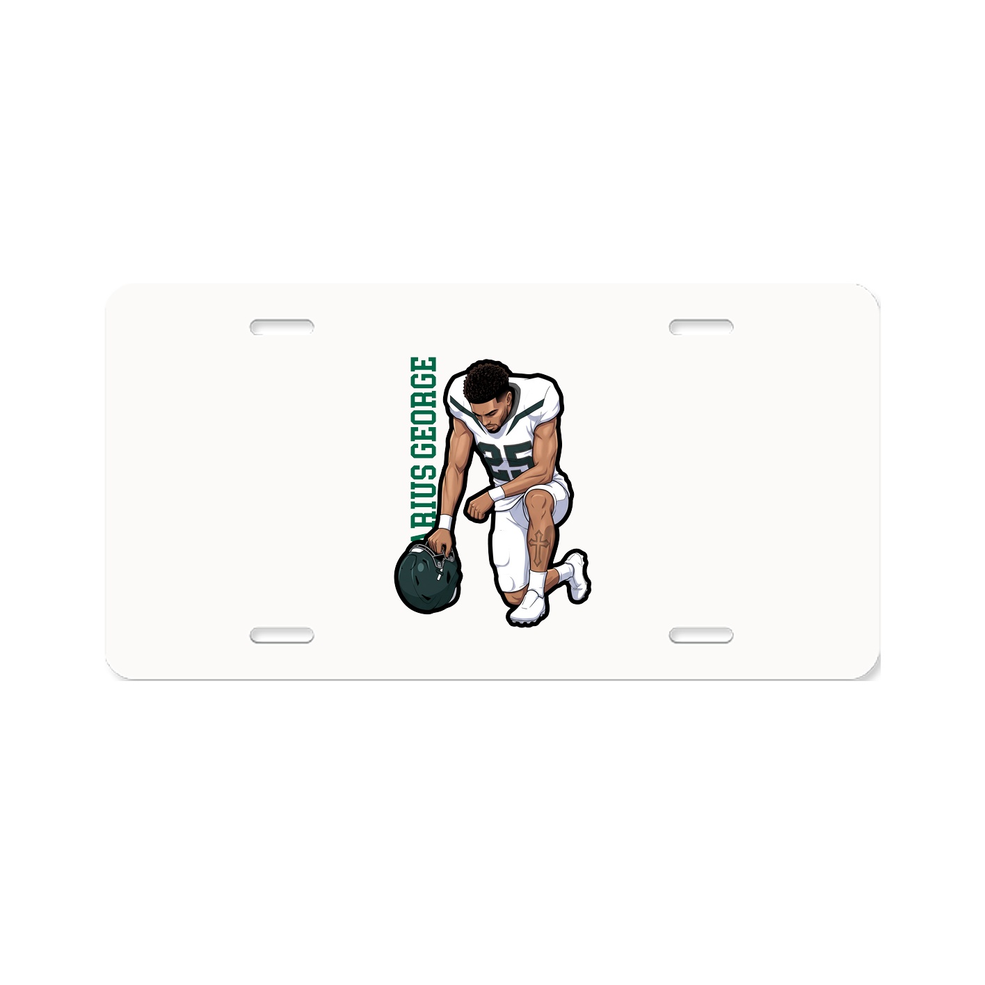 License Plate — Name Vertical in Classic