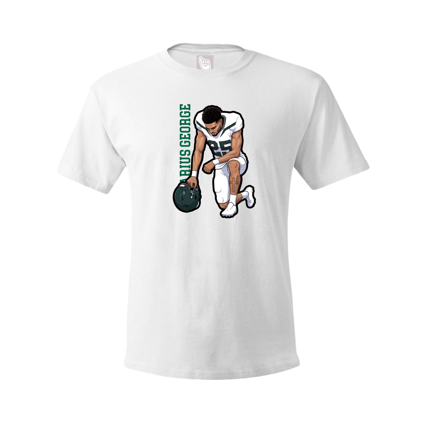 Youth Tee — Name Vertical in White