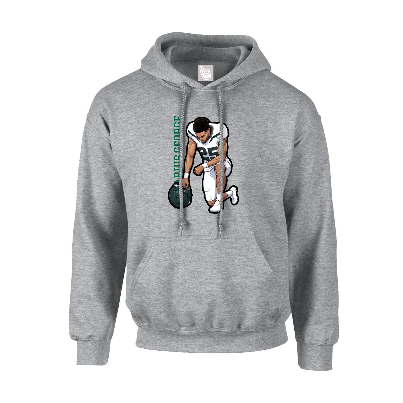 Youth Hoodie — Name Vertical in Grey