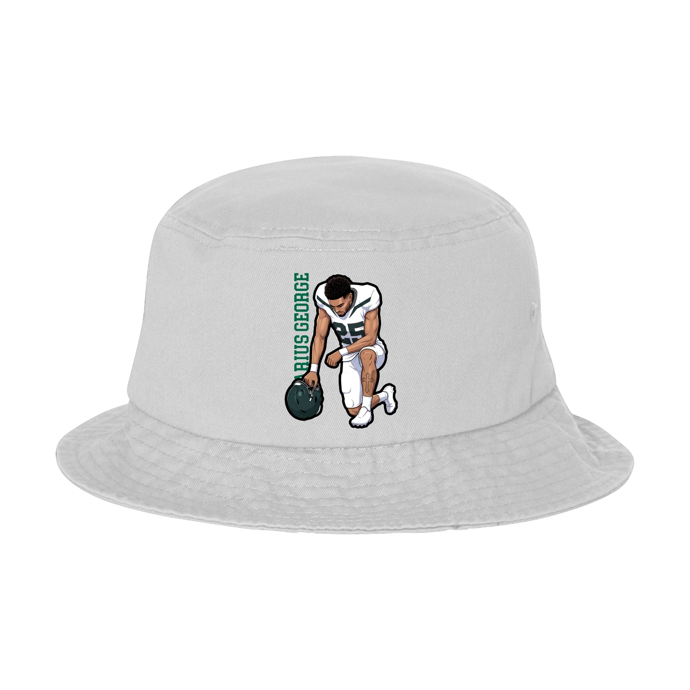 Bucket Cap — Name Vertical in White