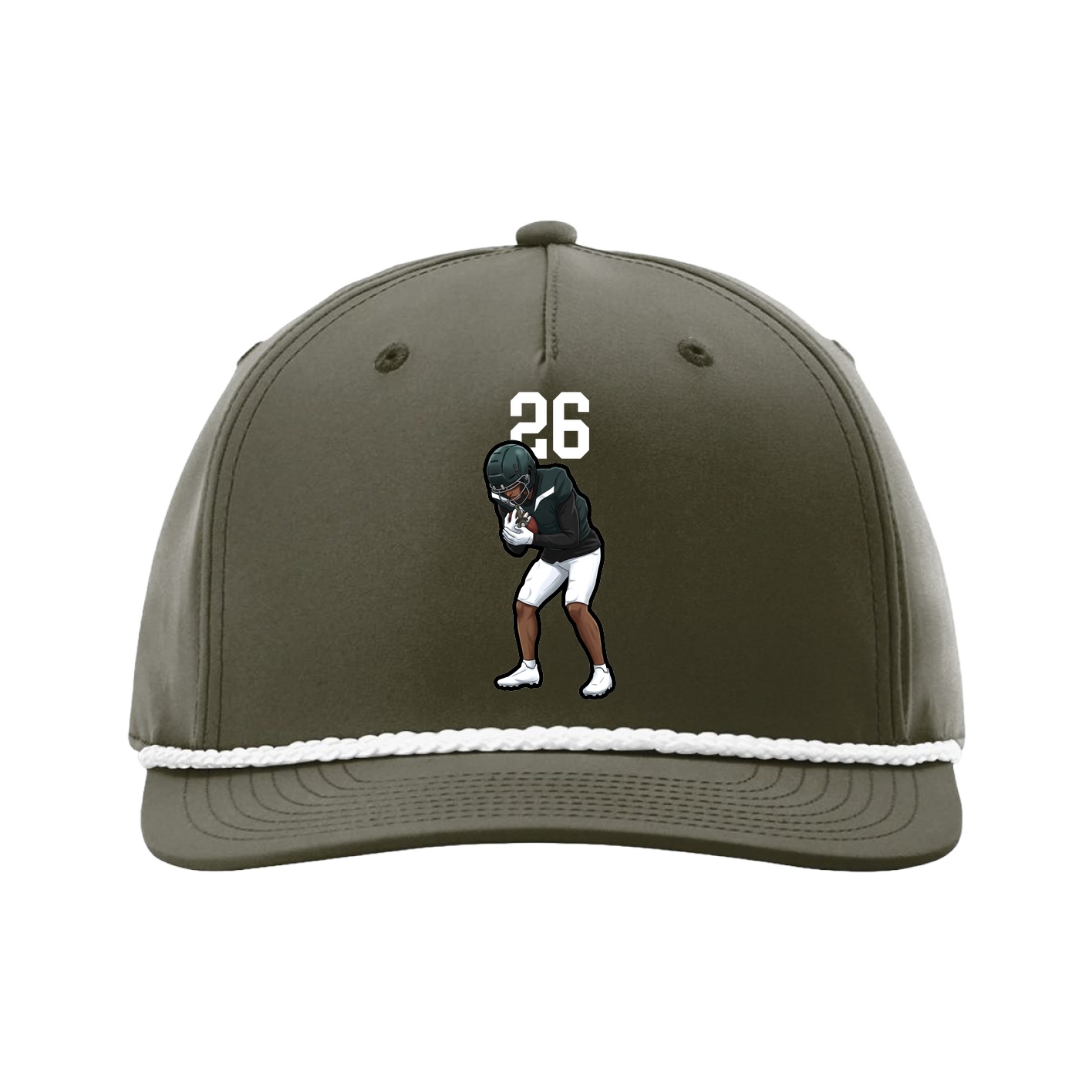Five-Panel Classic Rope Cap — Number Top in Green