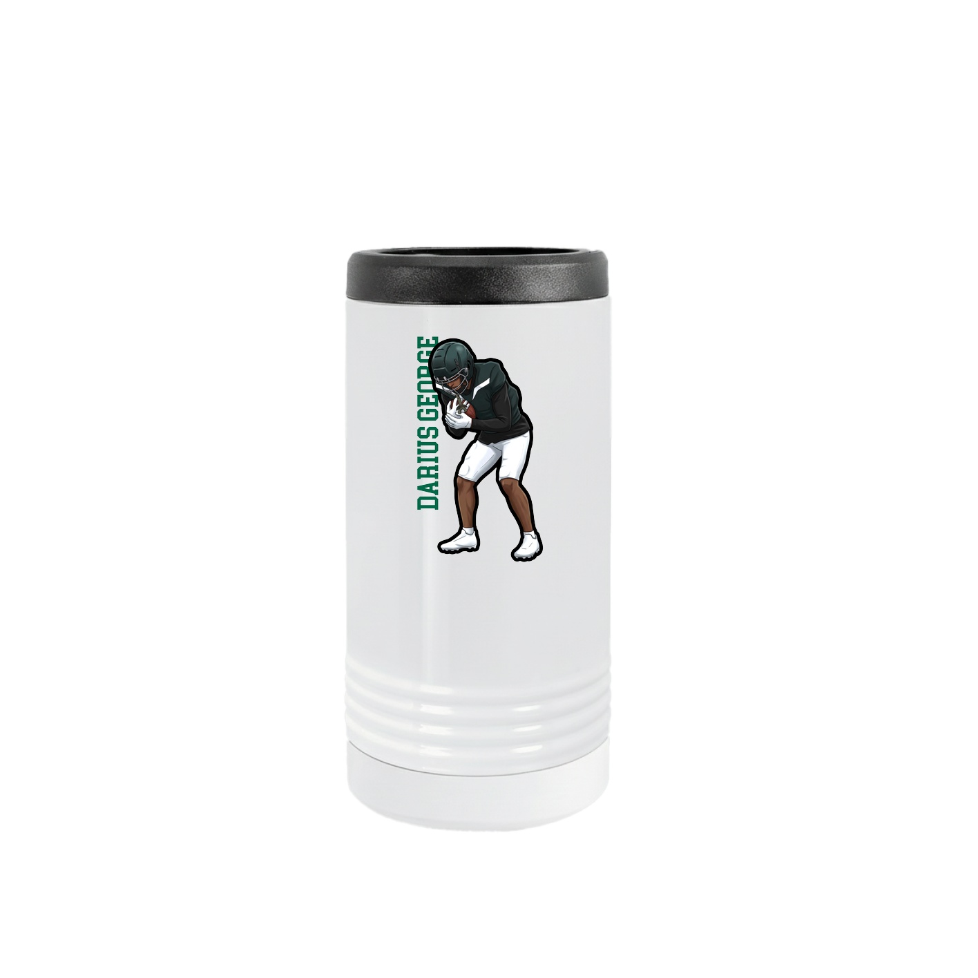 Slim Beverage Holder — Name Vertical in White