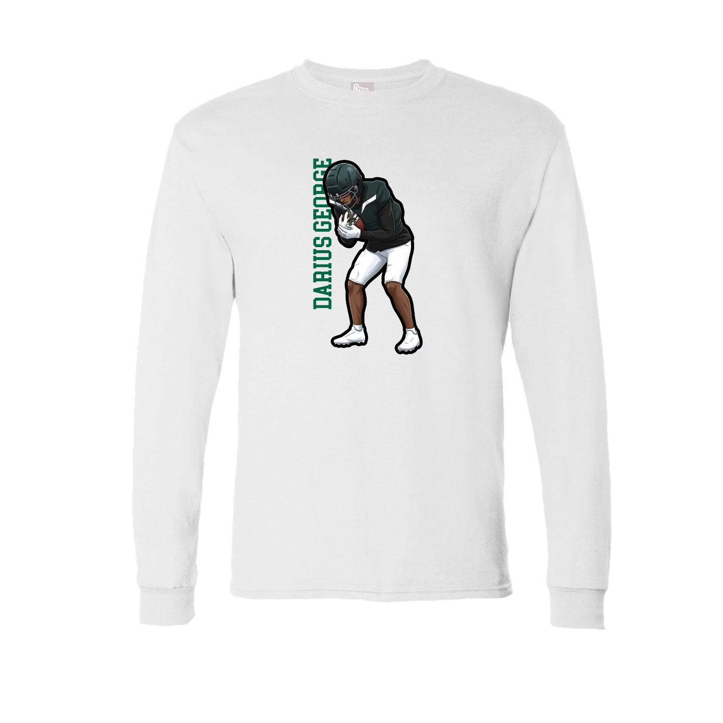 Long Sleeve Tee — Name Vertical in White