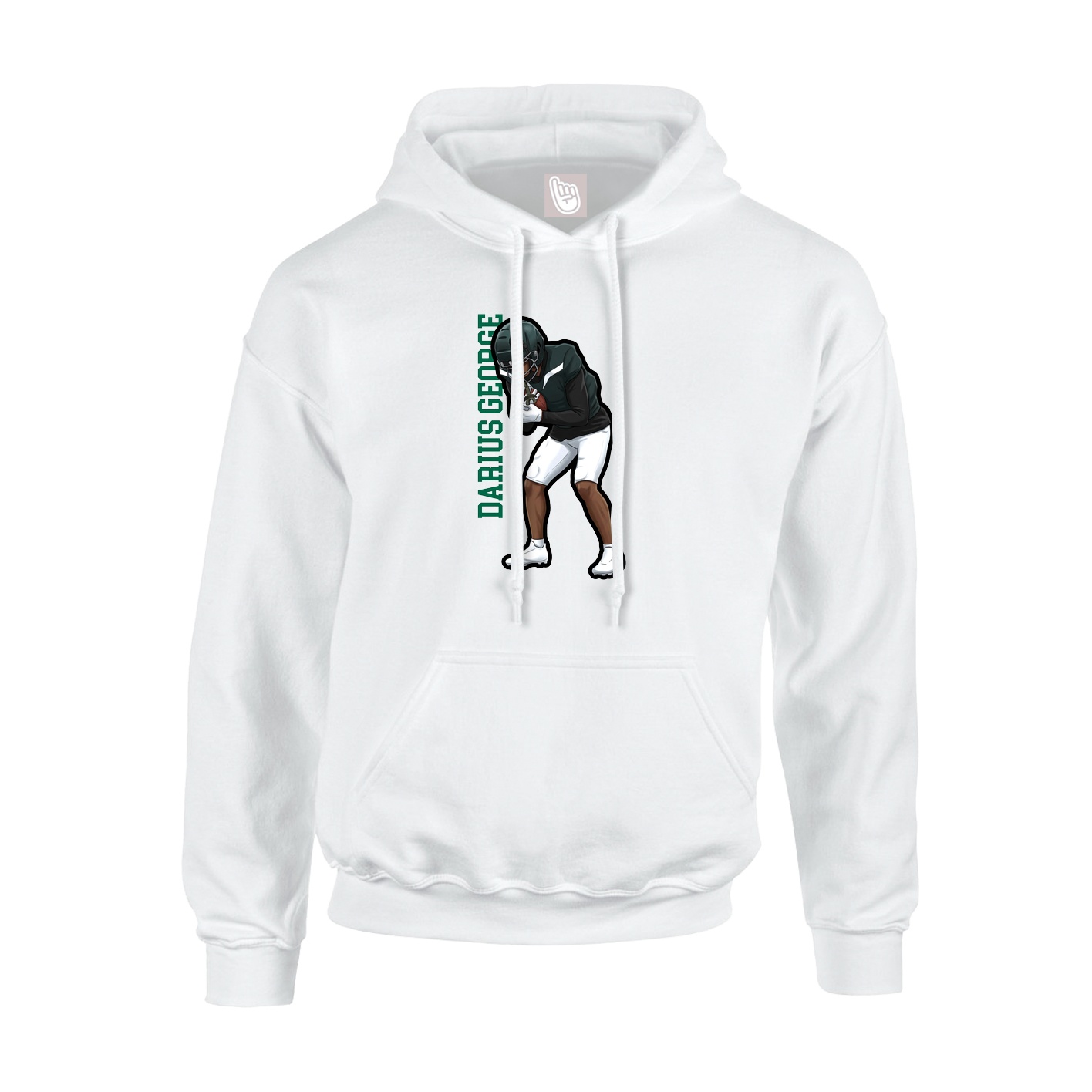 Hoodie — Name Vertical in White