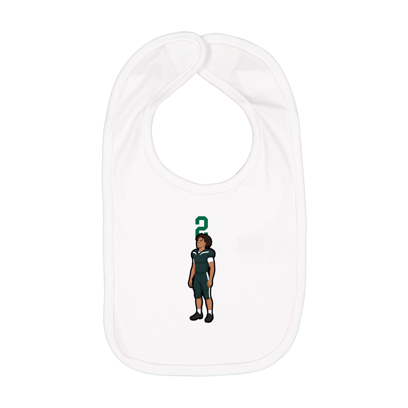 Infant Bib — Number Top in White