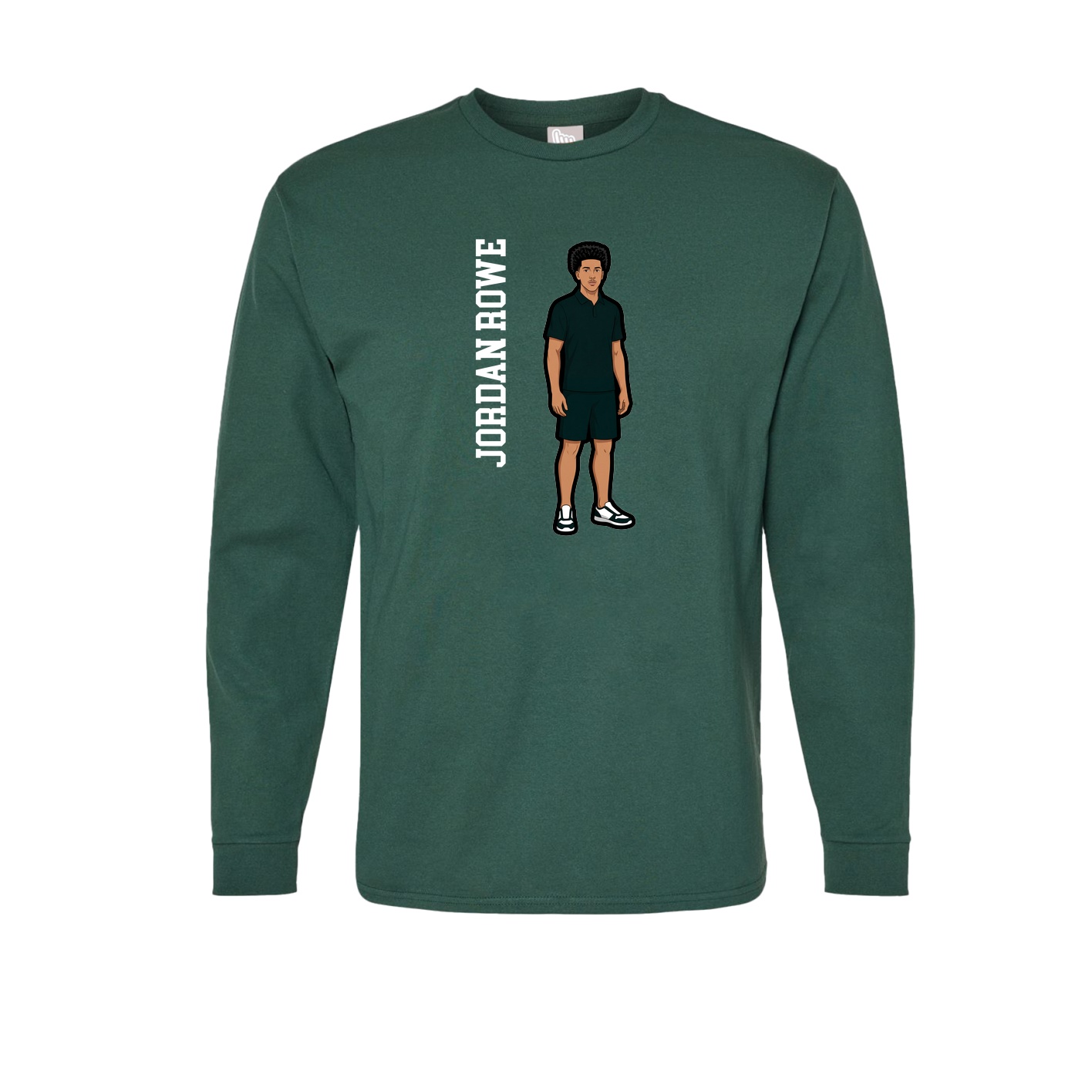 Long Sleeve Tee — Name Vertical in Green