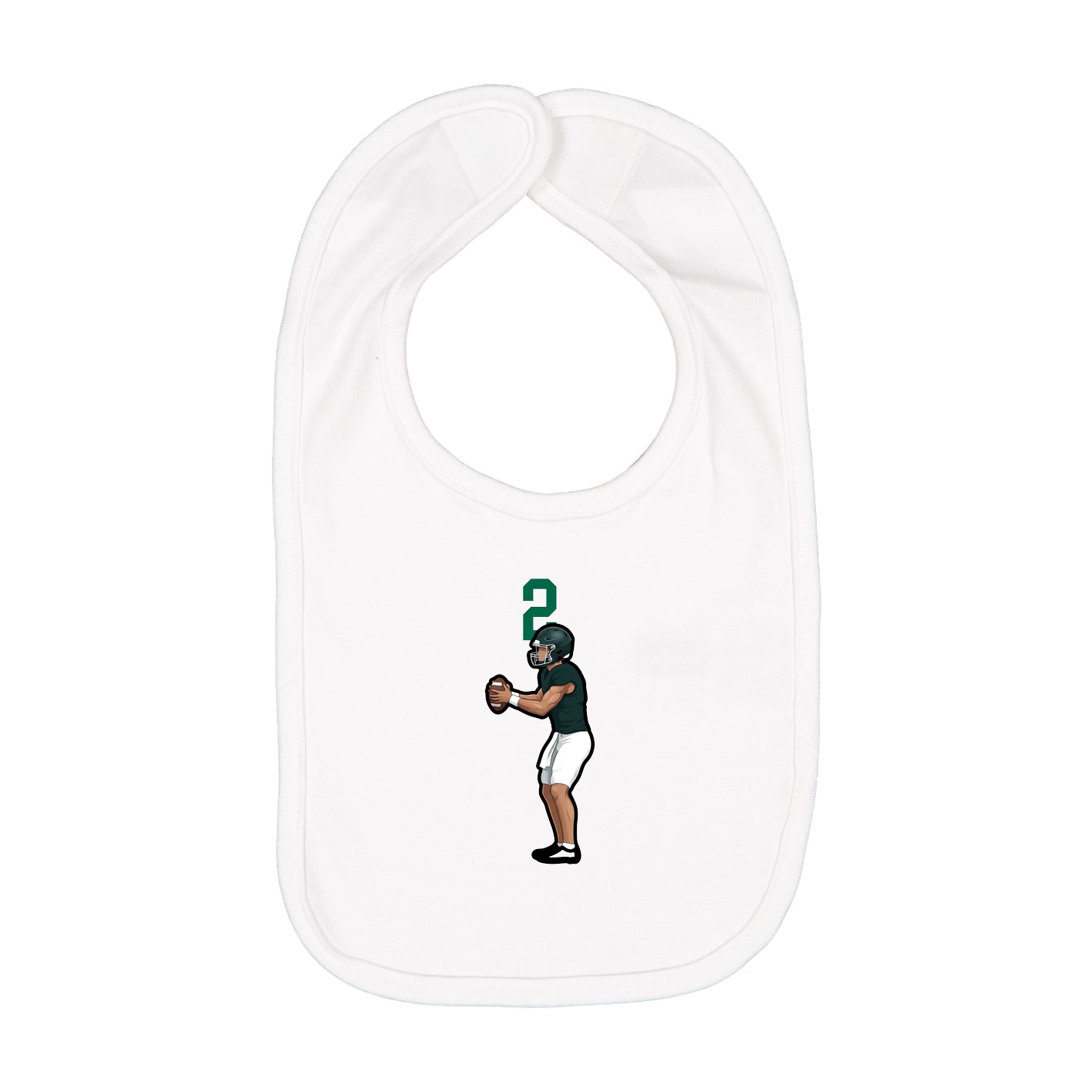 Infant Bib — Number Top in White