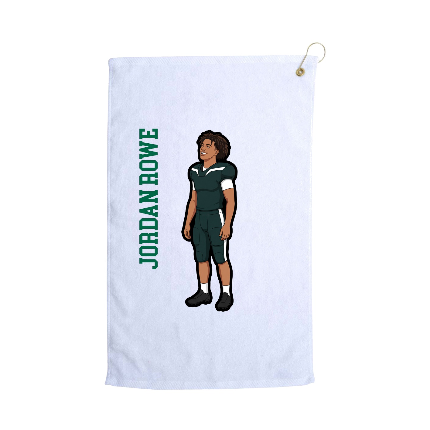 Golf Towel — Name Vertical in White