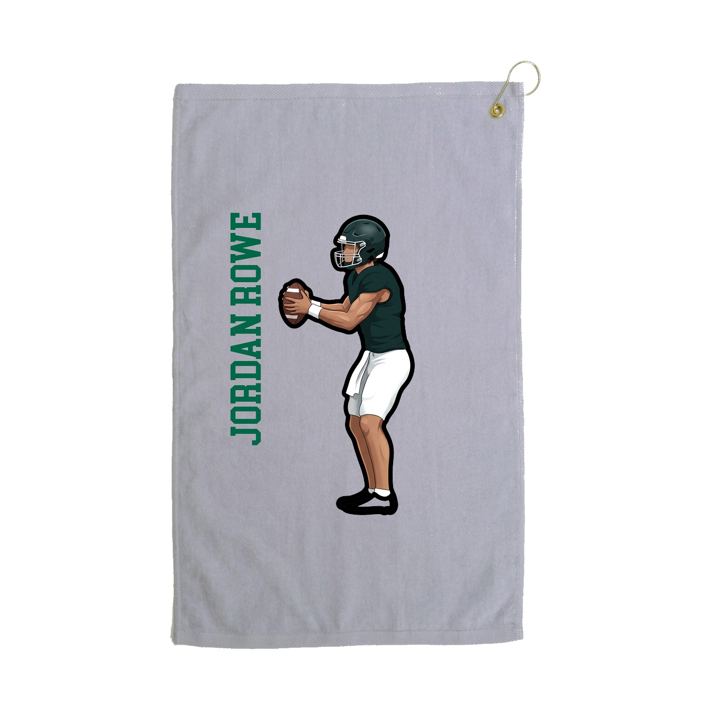 Golf Towel — Name Vertical in Grey