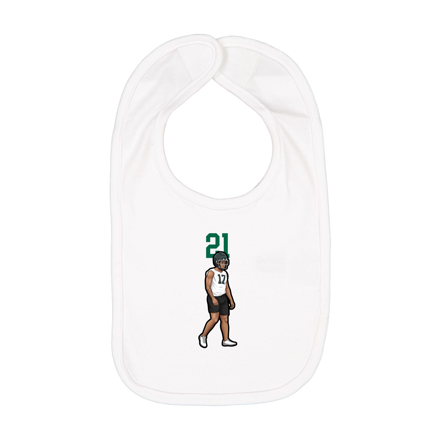 Infant Bib — Number Top in White