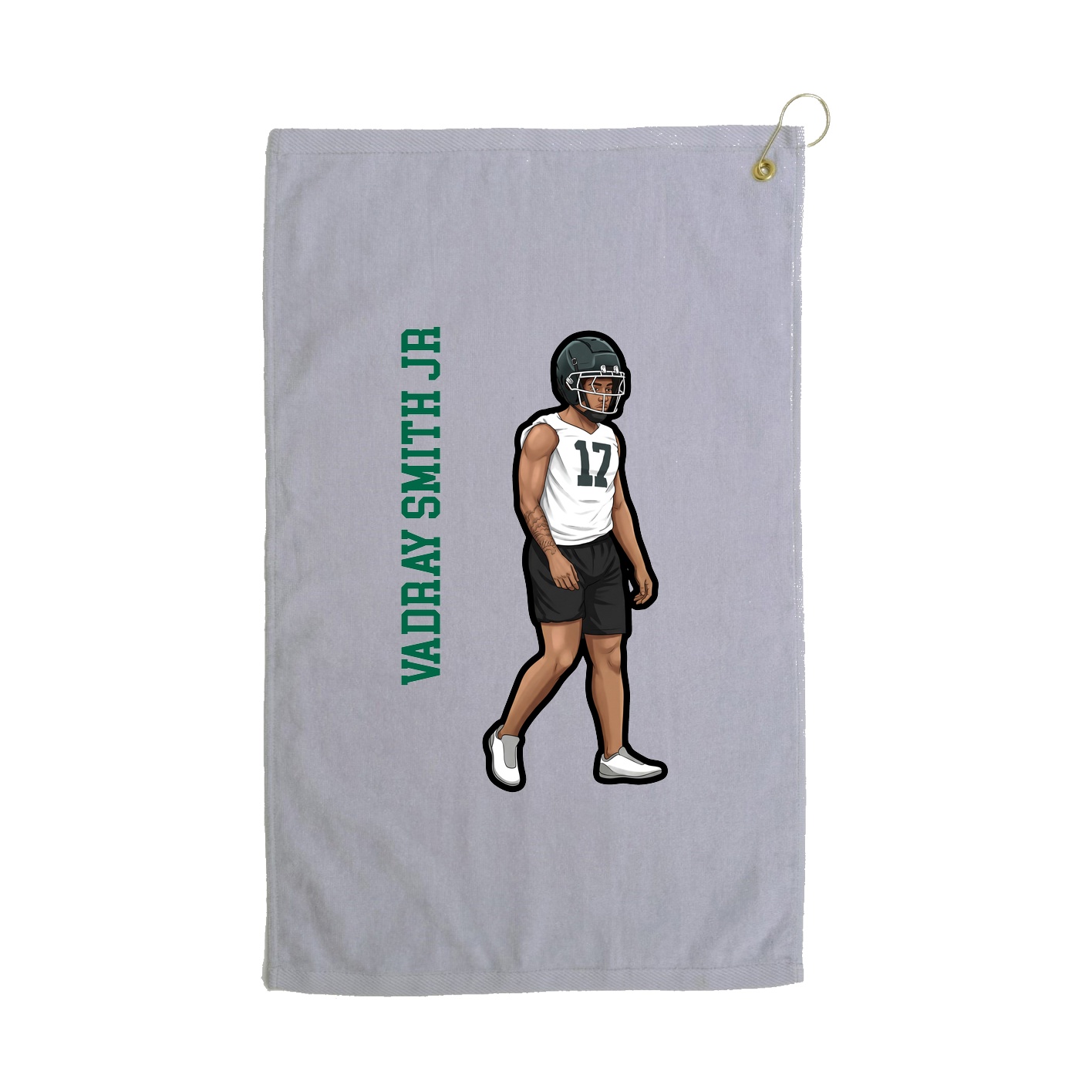Golf Towel — Name Vertical in Grey