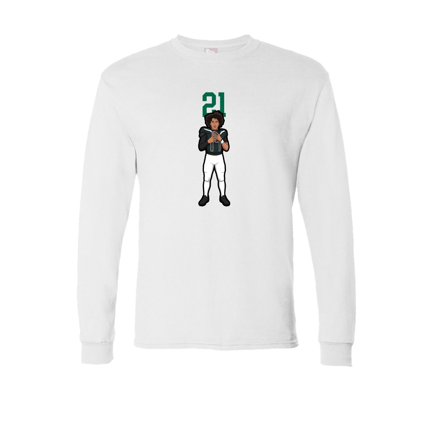 Long Sleeve Tee — Number Top in White