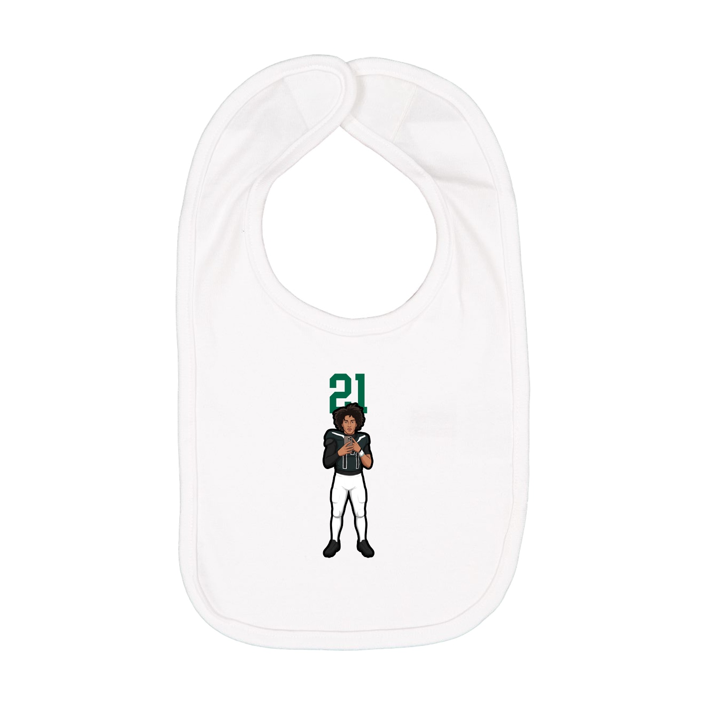 Infant Bib — Number Top in White
