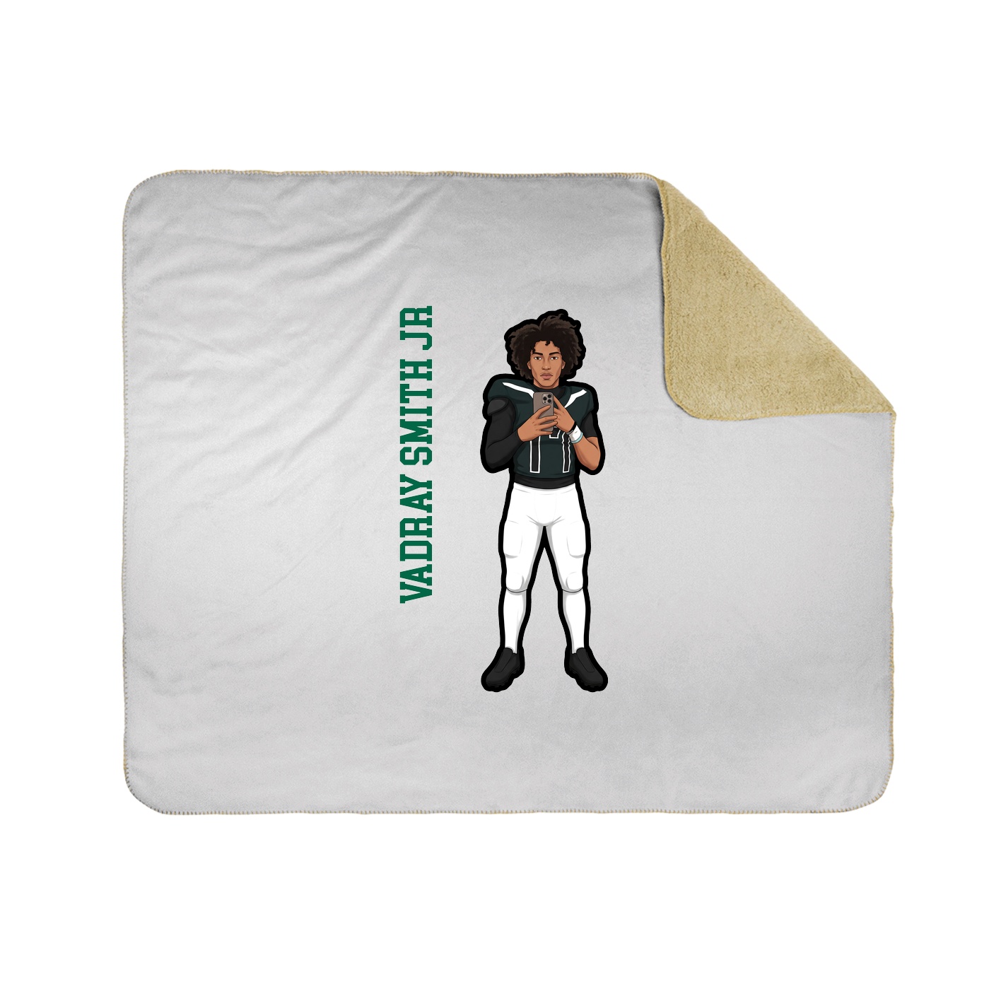 Throw Blanket — Name Vertical in White