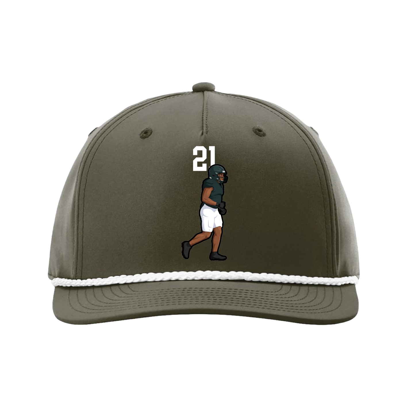Five-Panel Classic Rope Cap — Number Top in Green