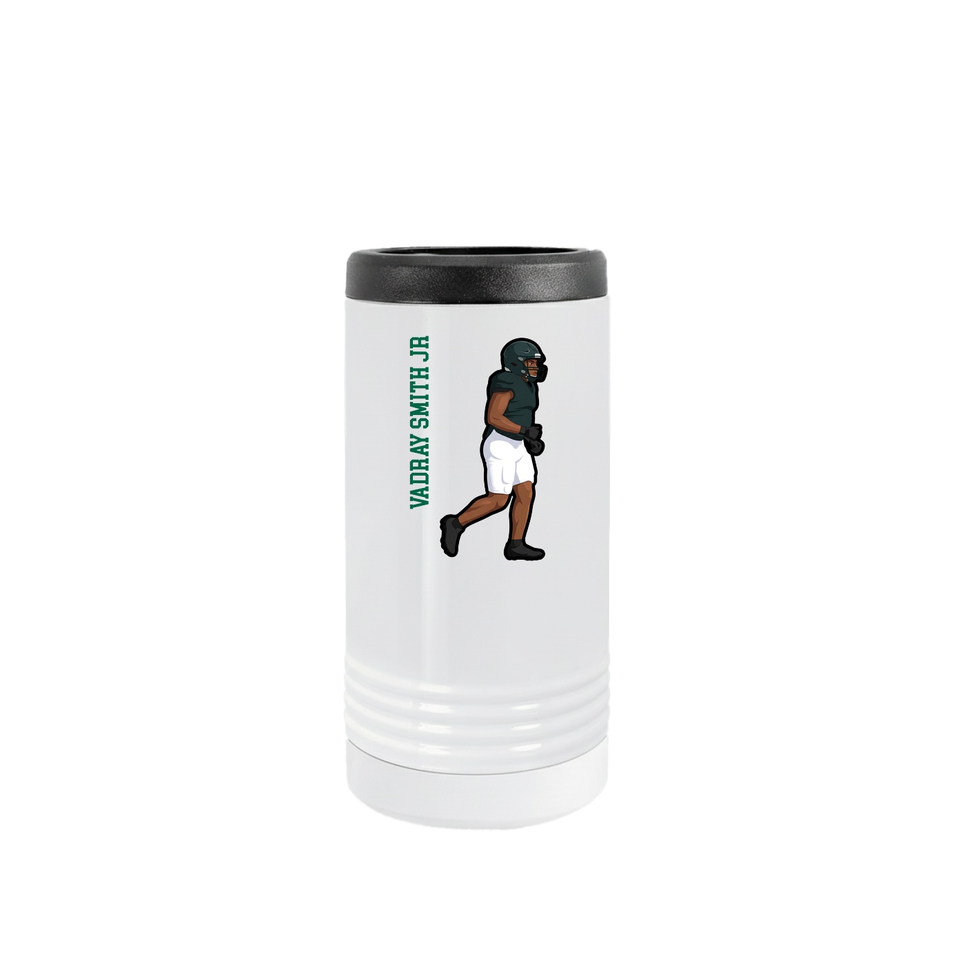 Slim Beverage Holder — Name Vertical in White