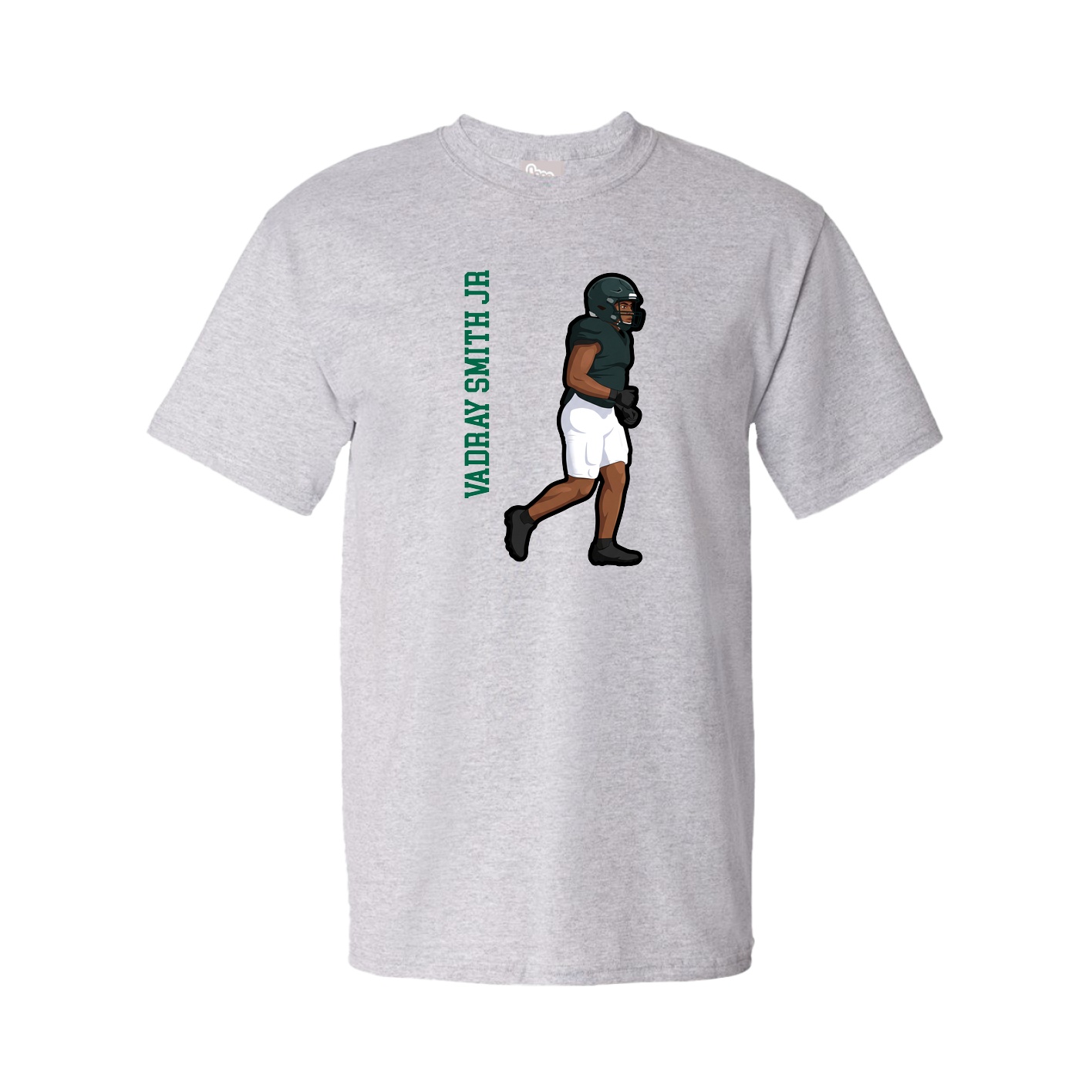 Youth Tee — Name Vertical in Grey