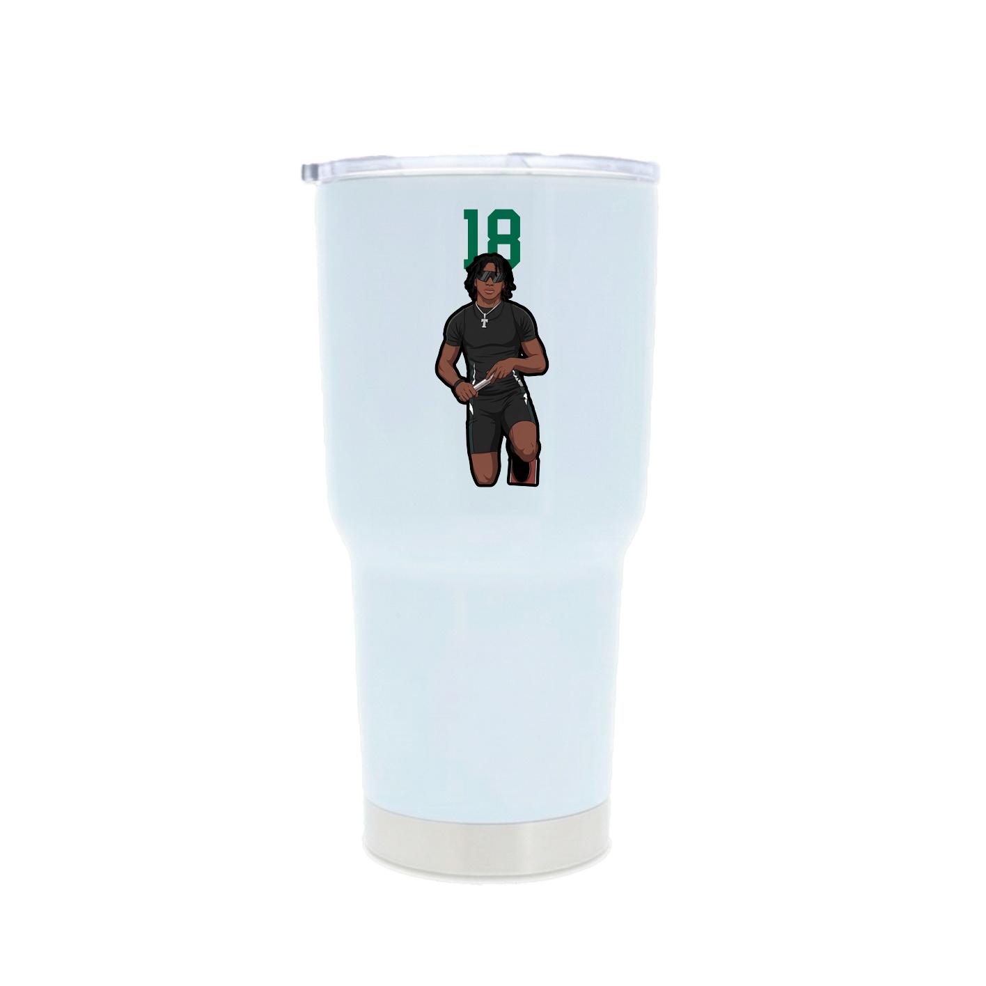 30oz Stainless Steel Tumbler — Number Top in White