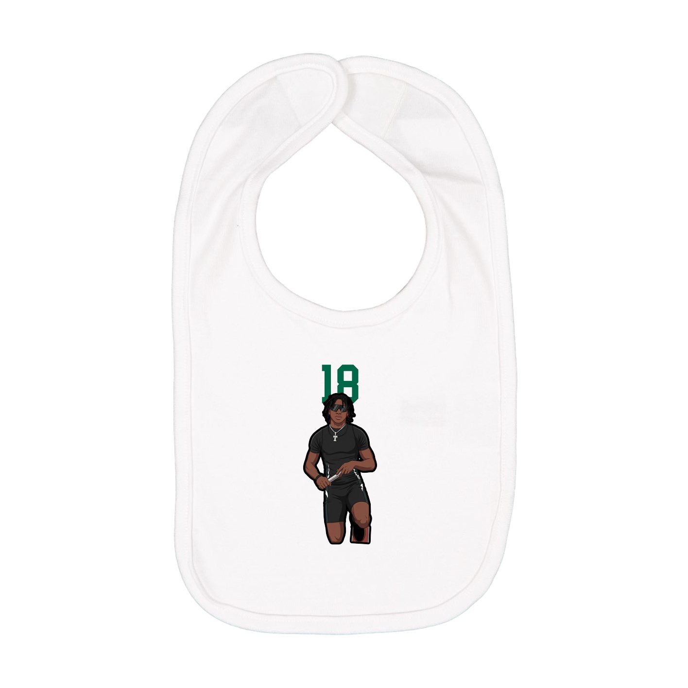 Infant Bib — Number Top in White