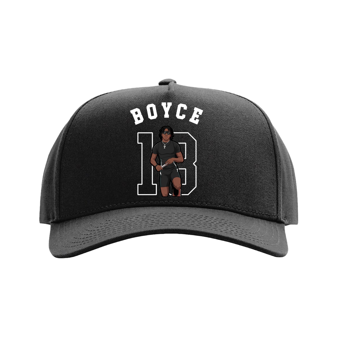 Full Fabric Five-Panel Champ Cap — Shirsey Arch in Black