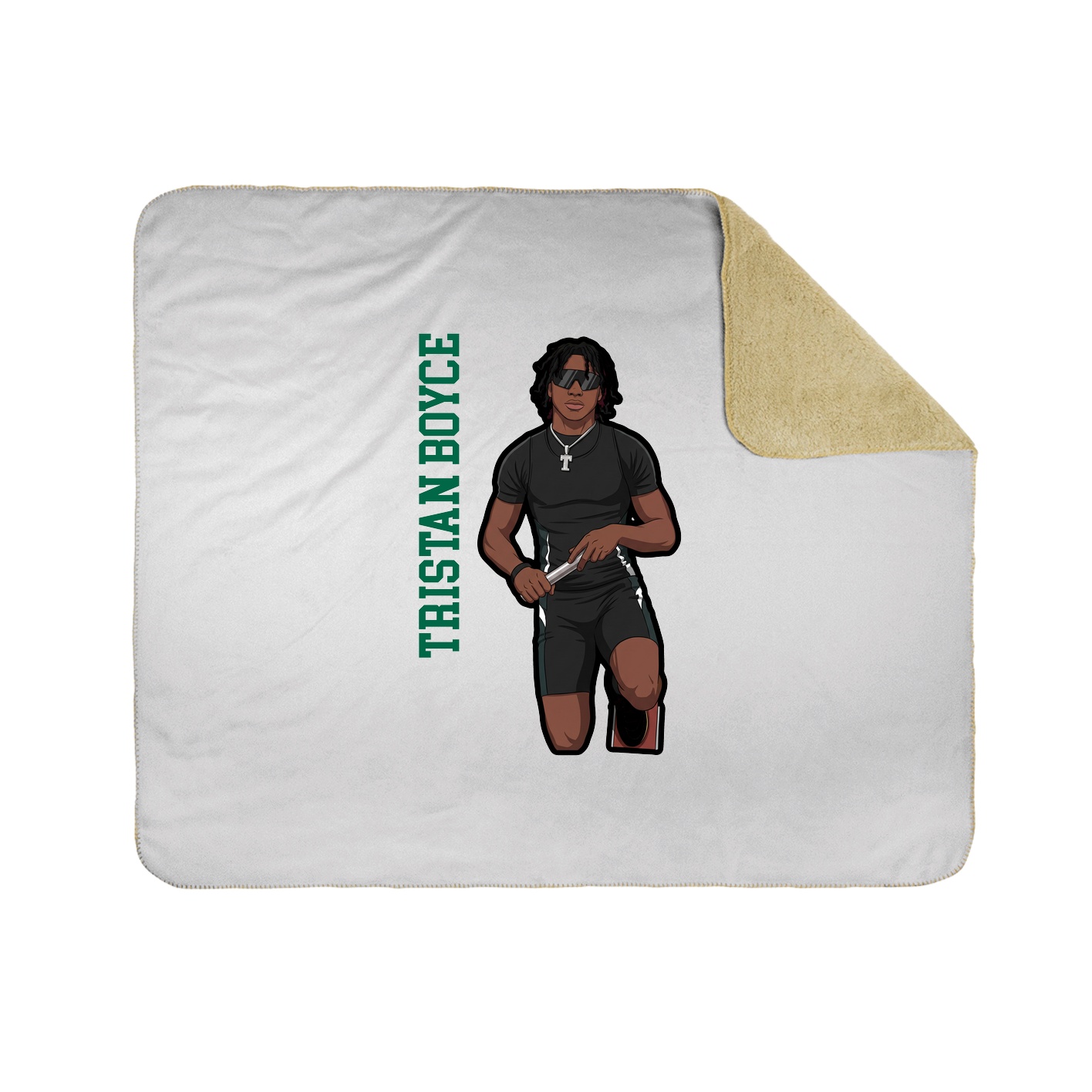 Throw Blanket — Name Vertical in White