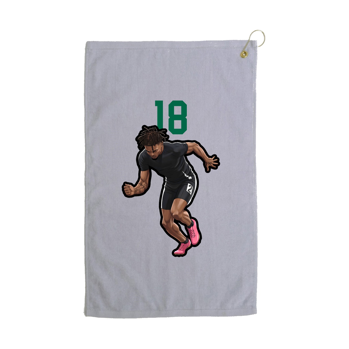Golf Towel — Number Top in Grey