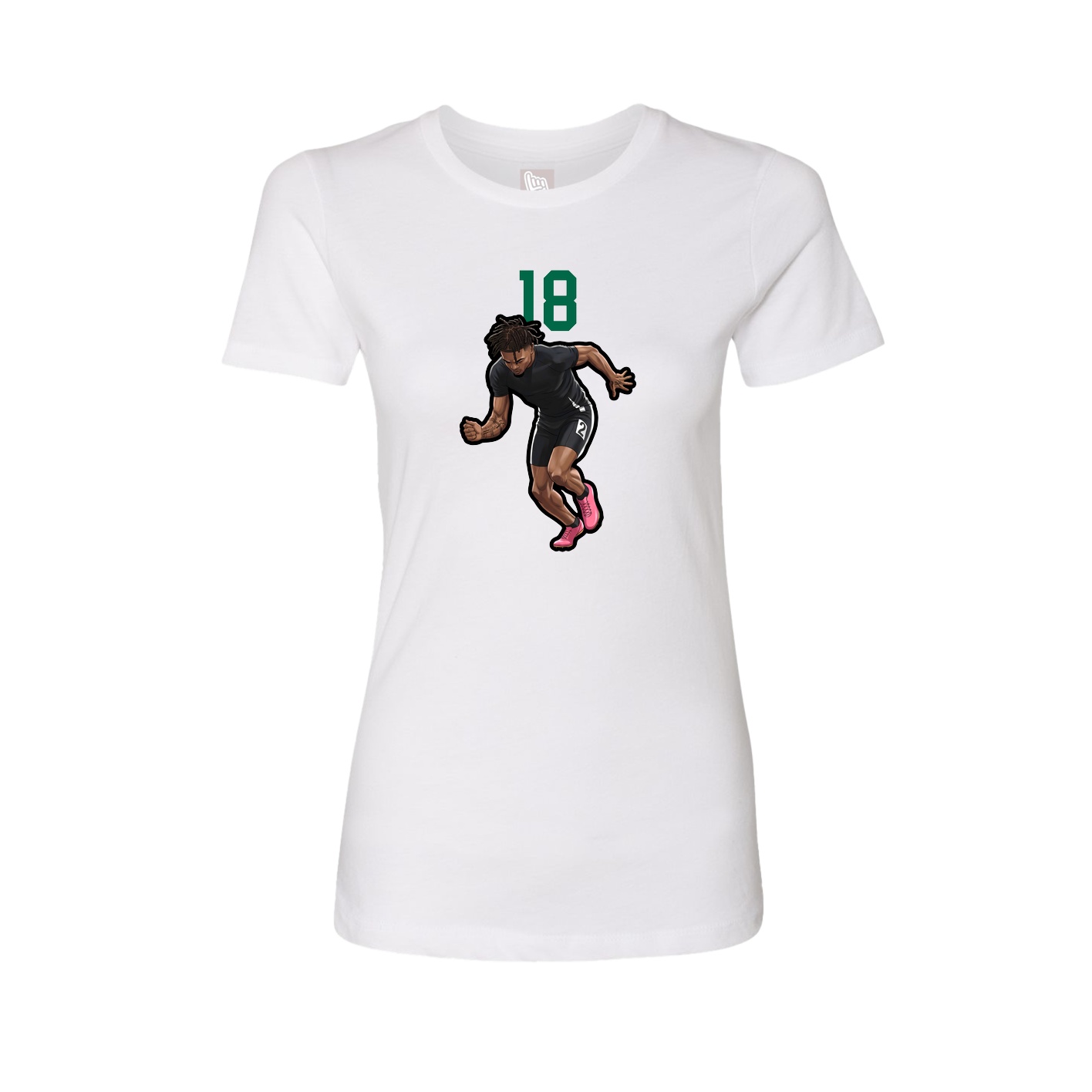 Fitted Women's Tee — Number Top in White