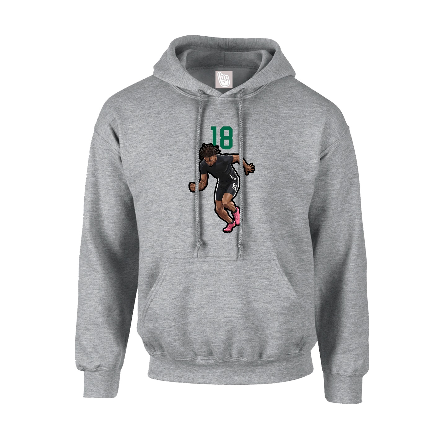 Hoodie — Number Top in Grey