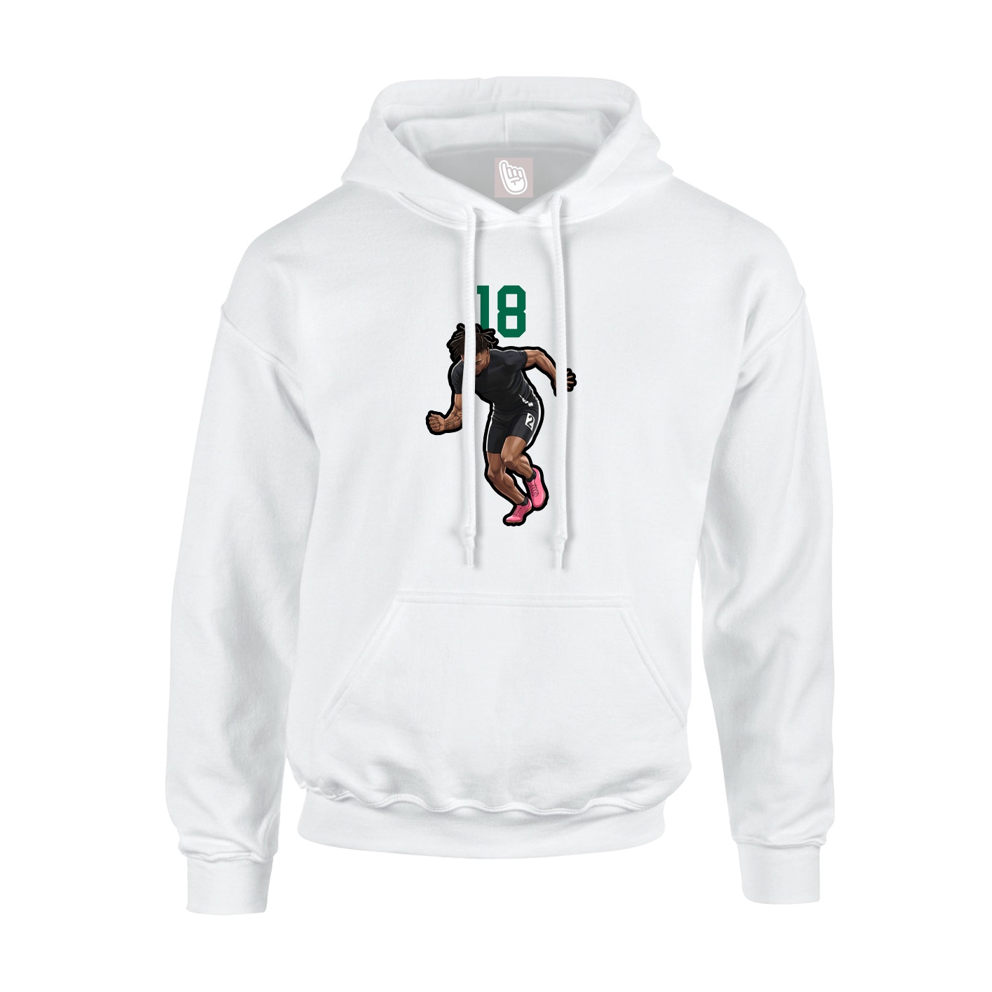 Youth Hoodie — Number Top in White