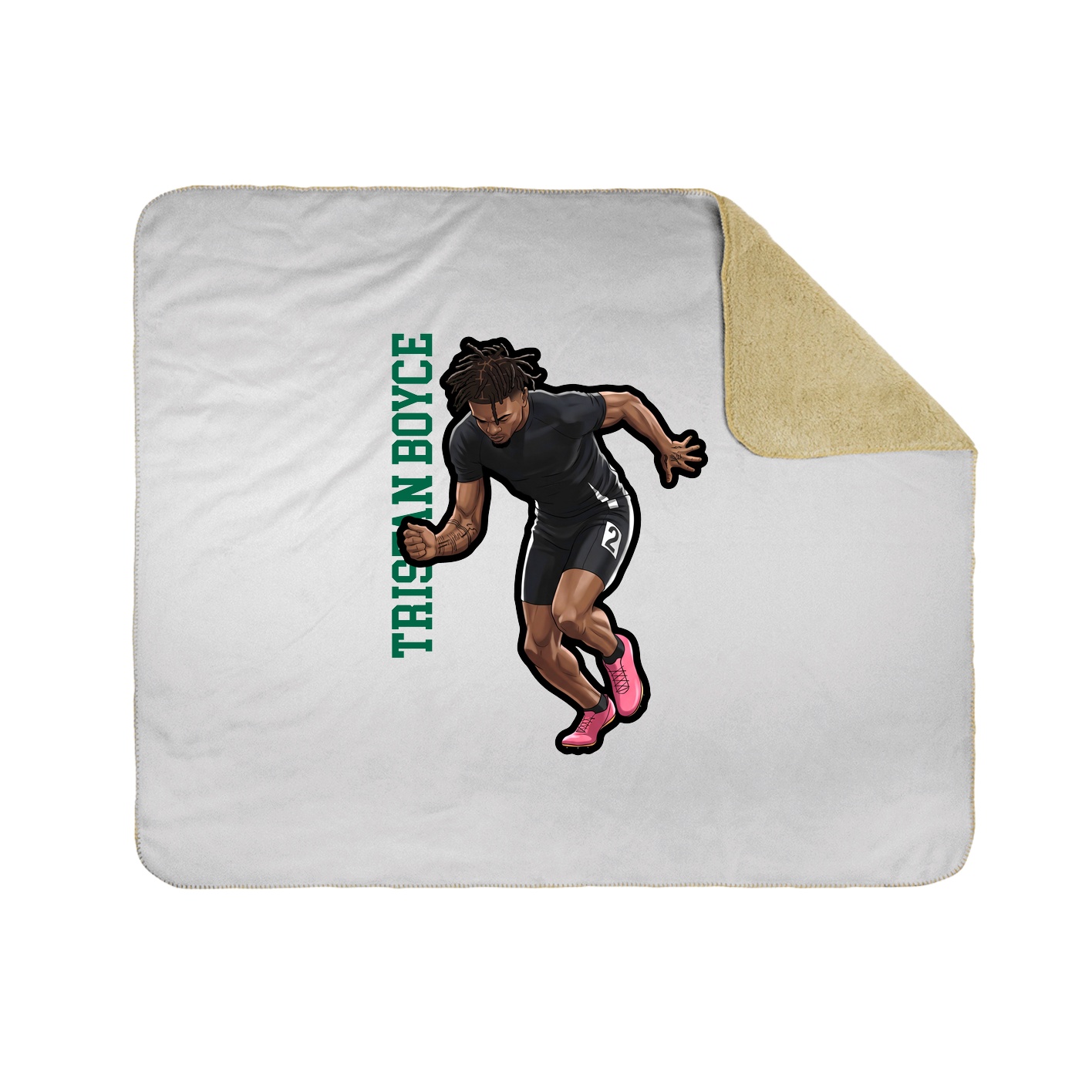 Throw Blanket — Name Vertical in White