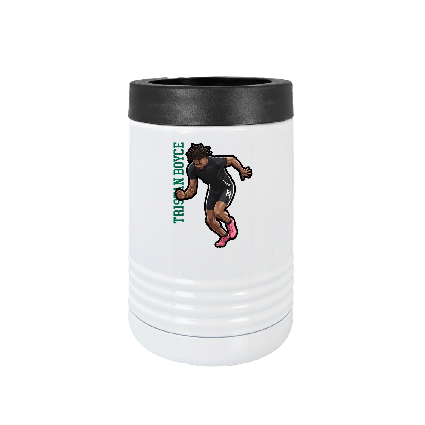 Beverage Holder — Name Vertical in White