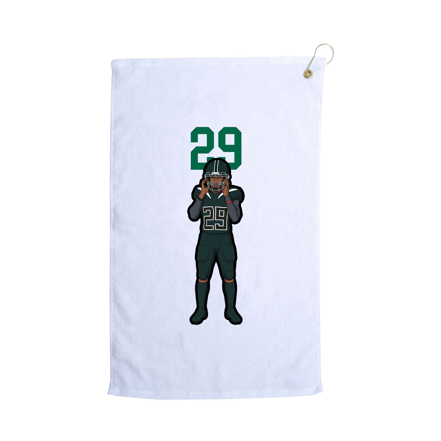 Golf Towel — Number Top in White