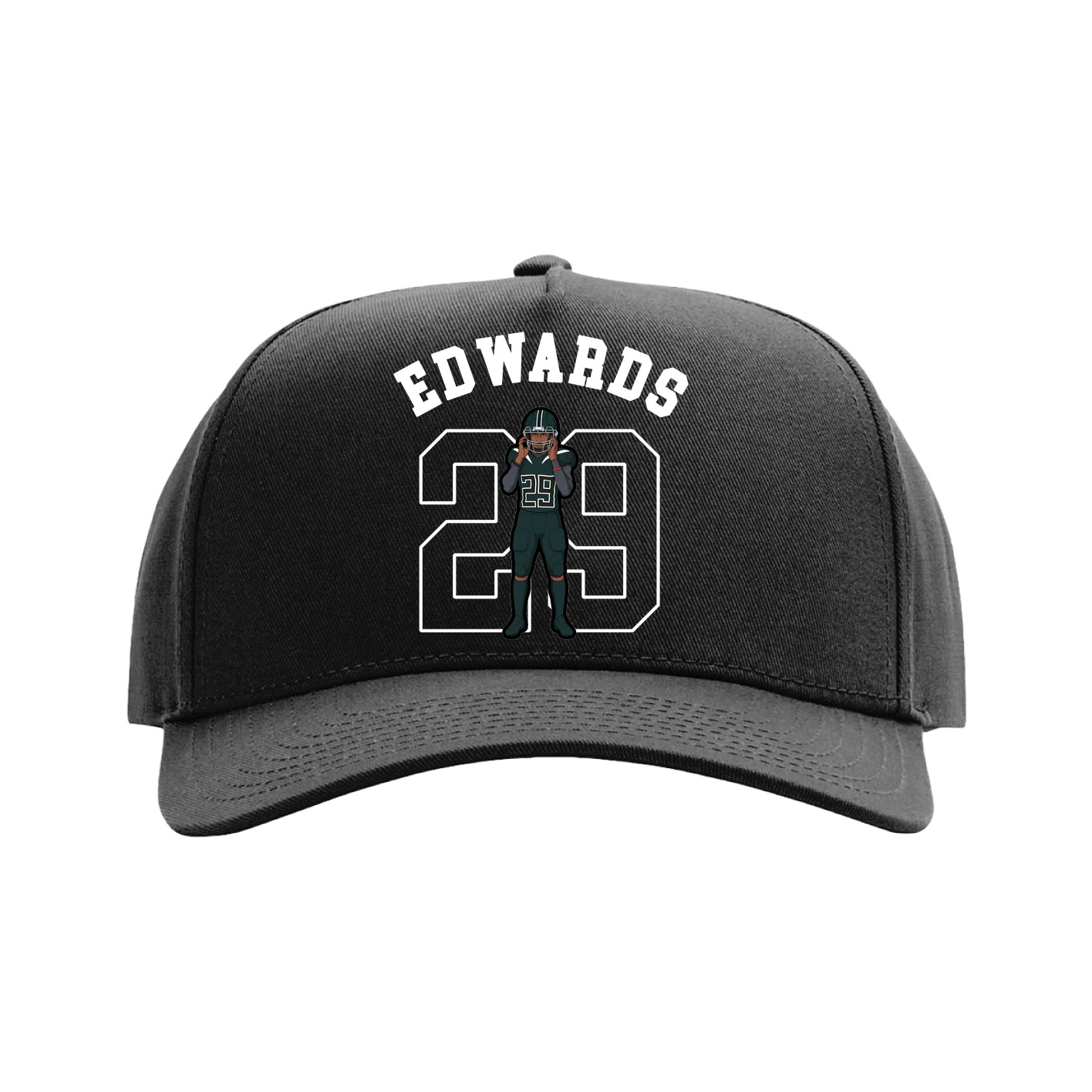 Full Fabric Five-Panel Champ Cap — Shirsey Arch in Black