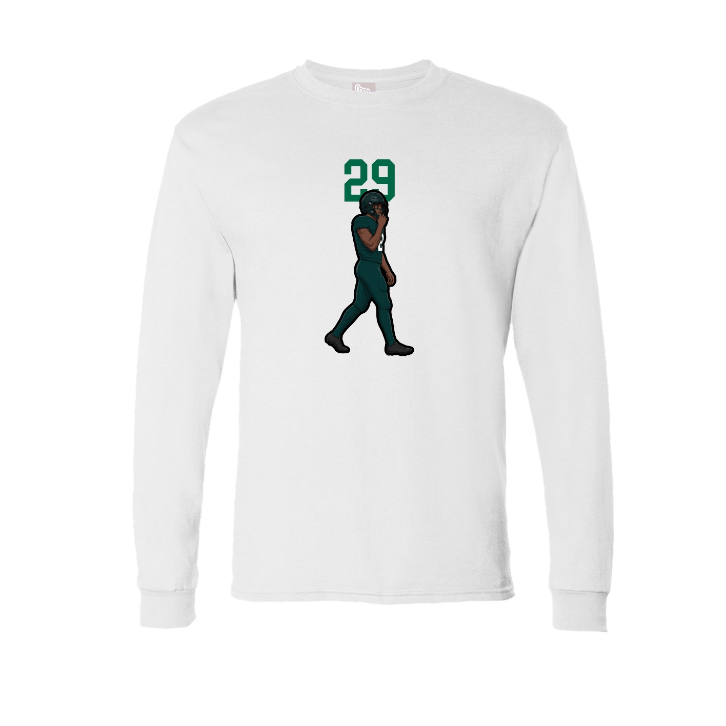 Long Sleeve Tee — Number Top in White