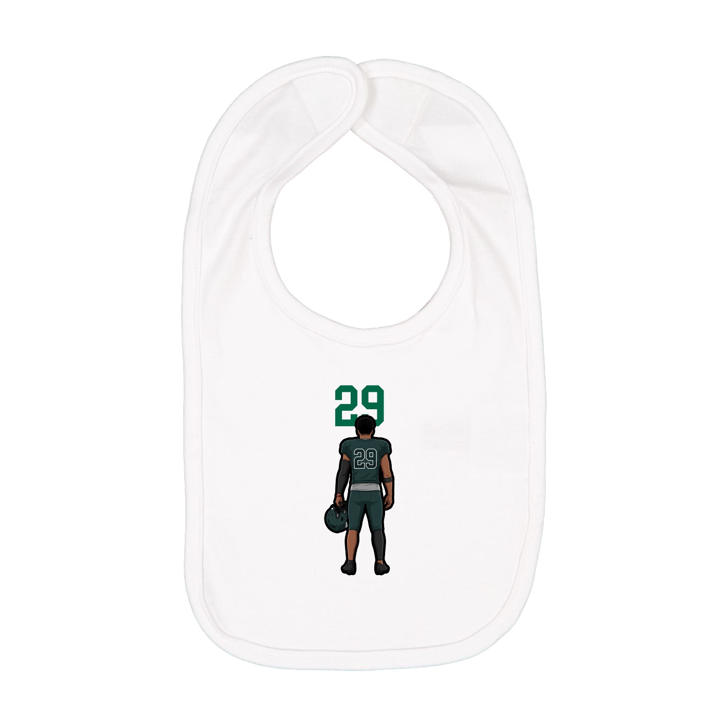 Infant Bib — Number Top in White