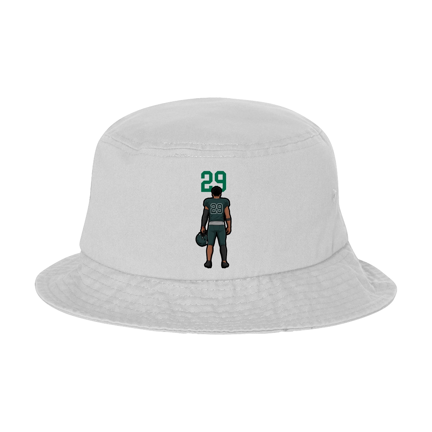 Bucket Cap — Number Top in White