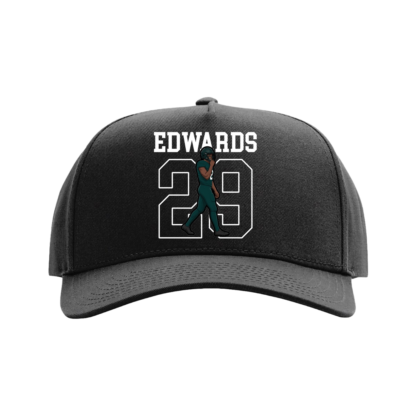 Full Fabric Five-Panel Champ Cap — Shirsey in Black