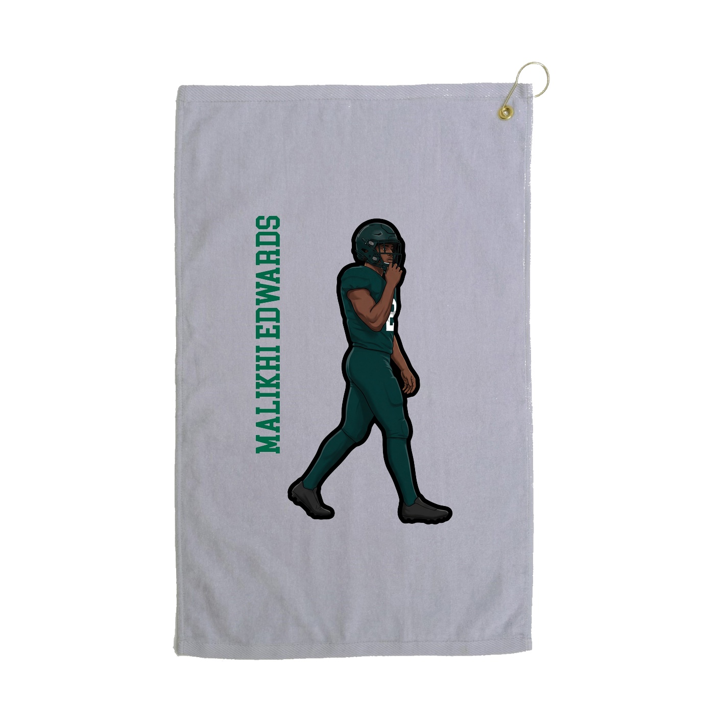 Golf Towel — Name Vertical in Grey