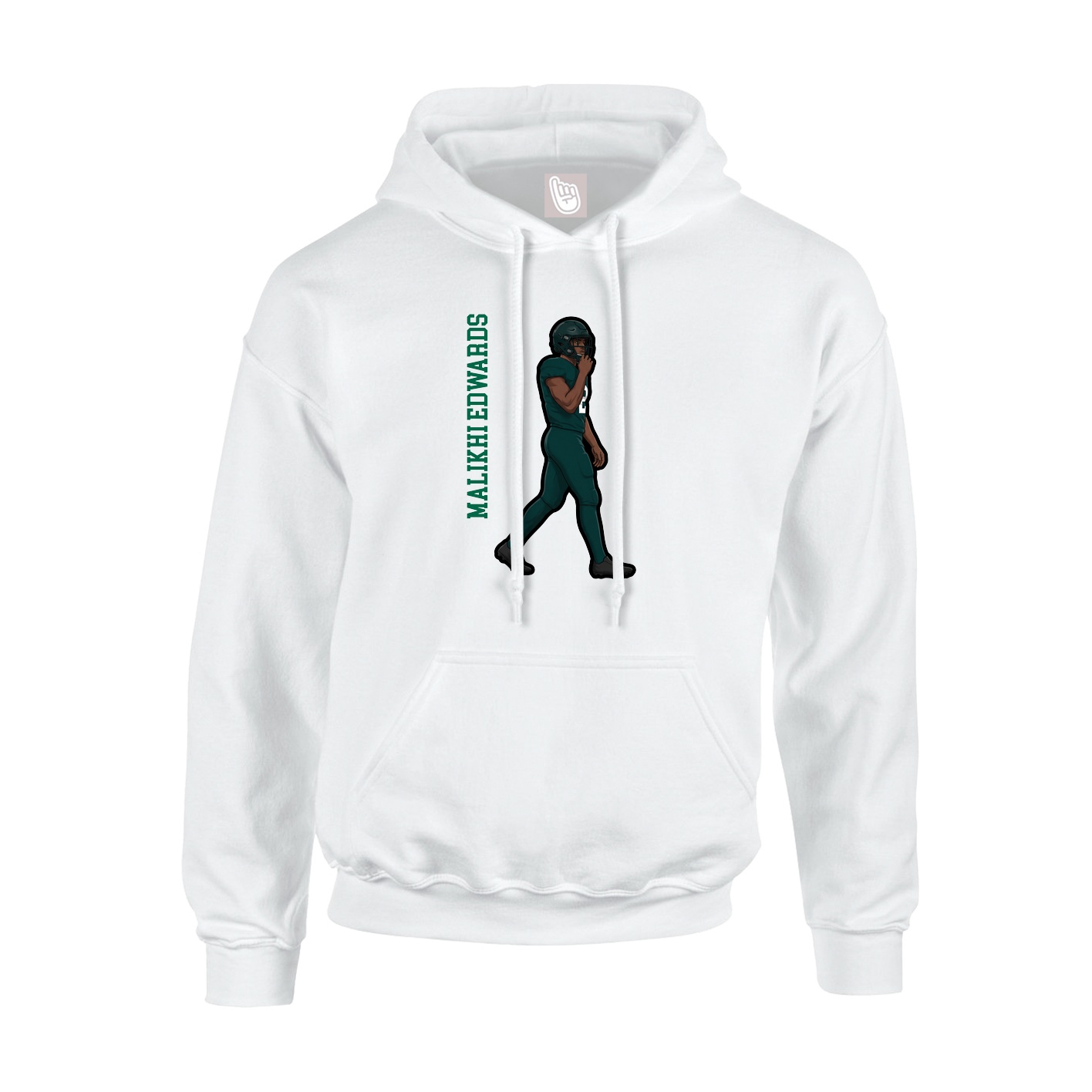 Hoodie — Name Vertical in White
