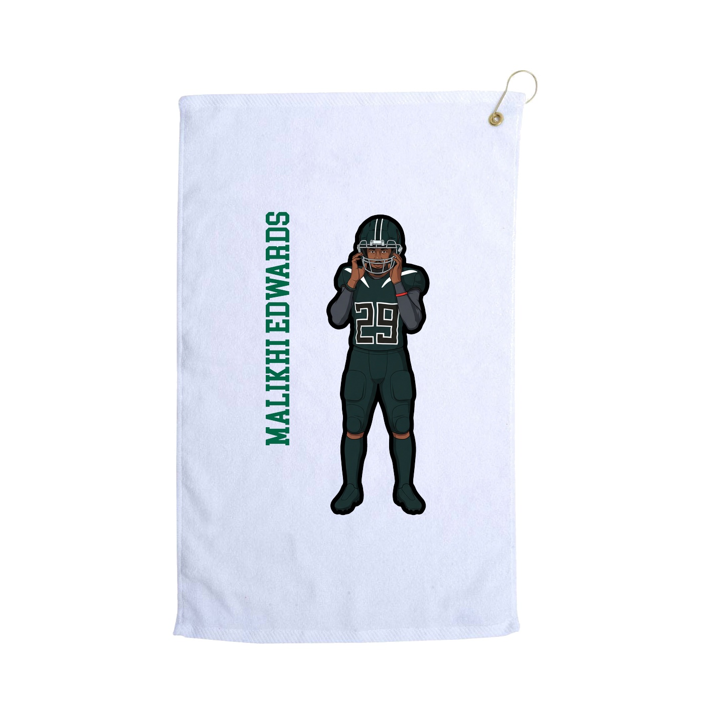 Golf Towel — Name Vertical in White