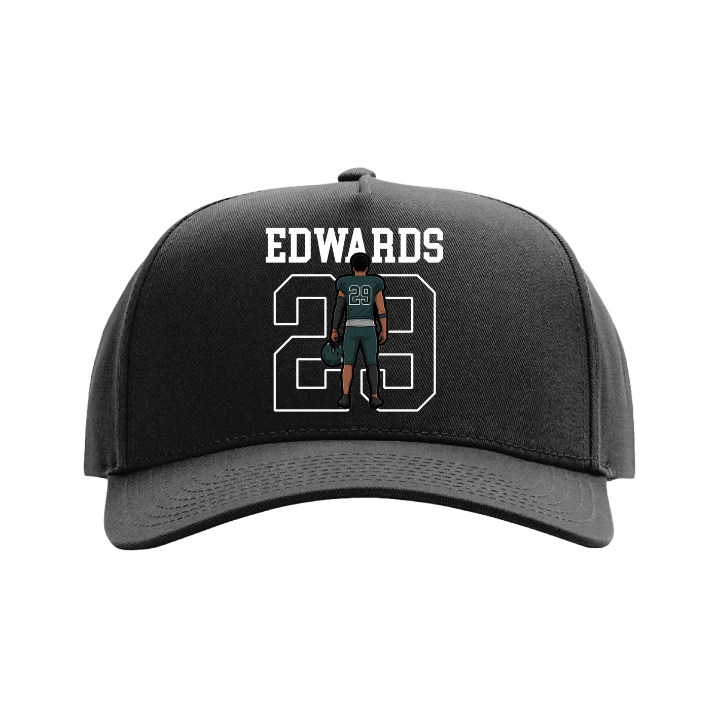 Full Fabric Five-Panel Champ Cap — Shirsey in Black