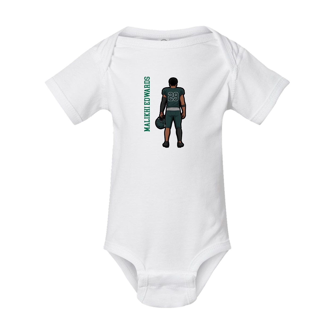 Baby Onesie — Name Vertical in White