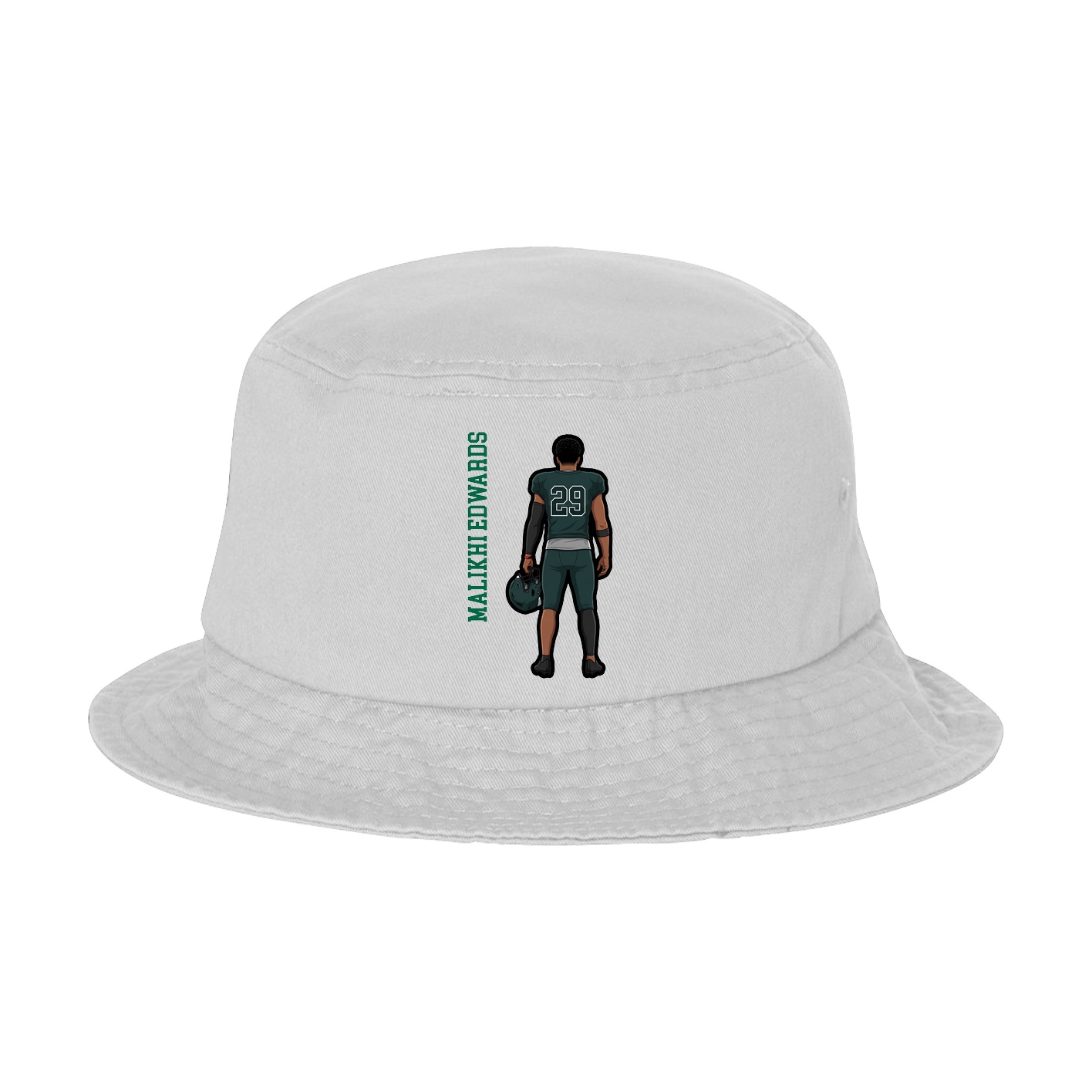 Bucket Cap — Name Vertical in White
