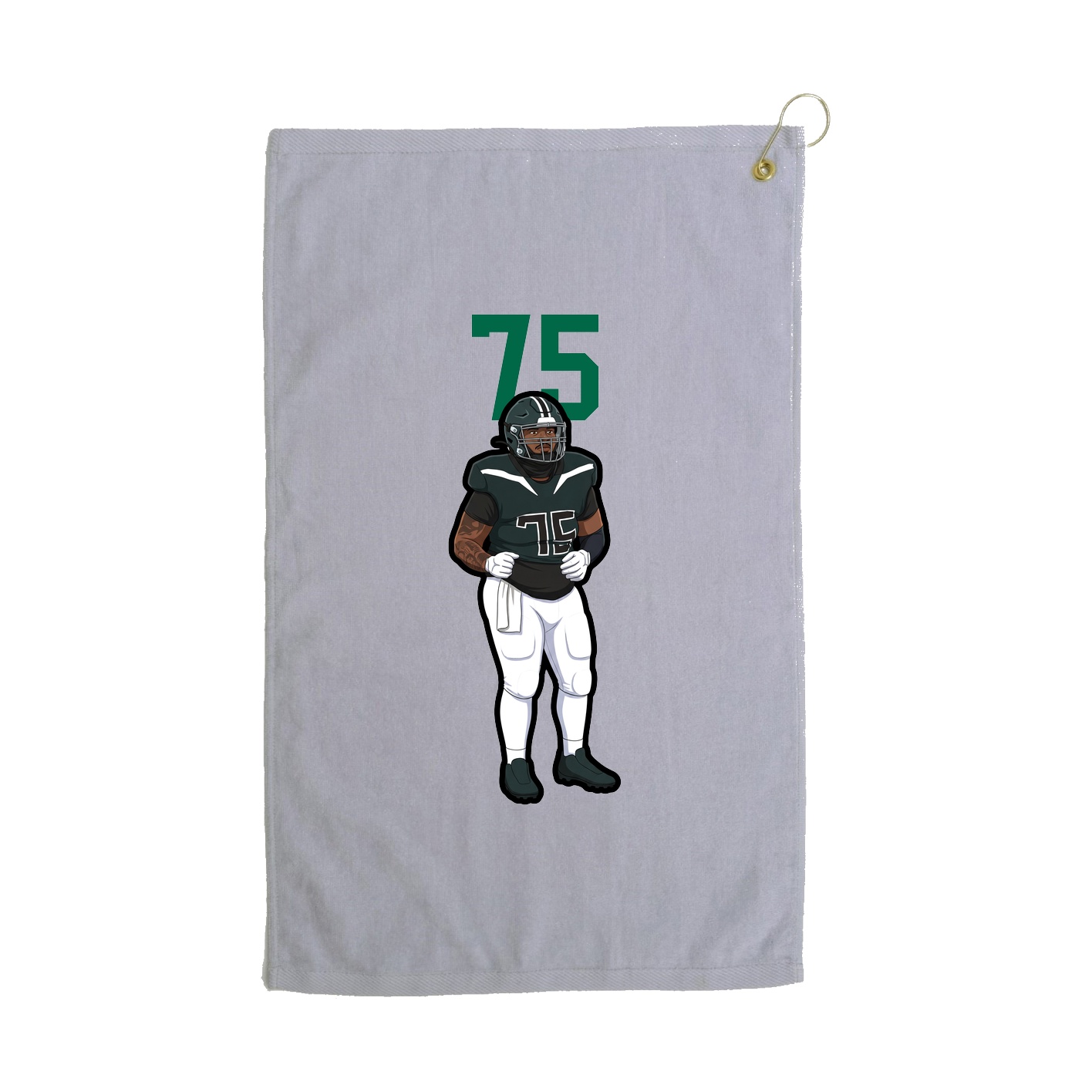 Golf Towel — Number Top in Grey