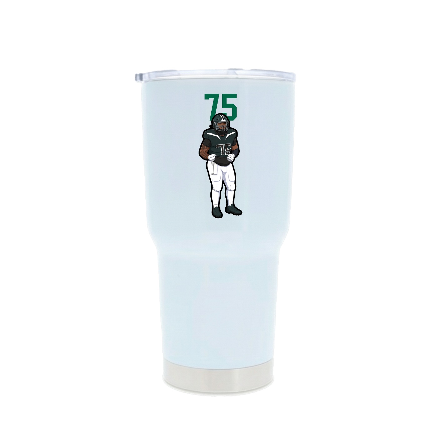 30oz Stainless Steel Tumbler — Number Top in White
