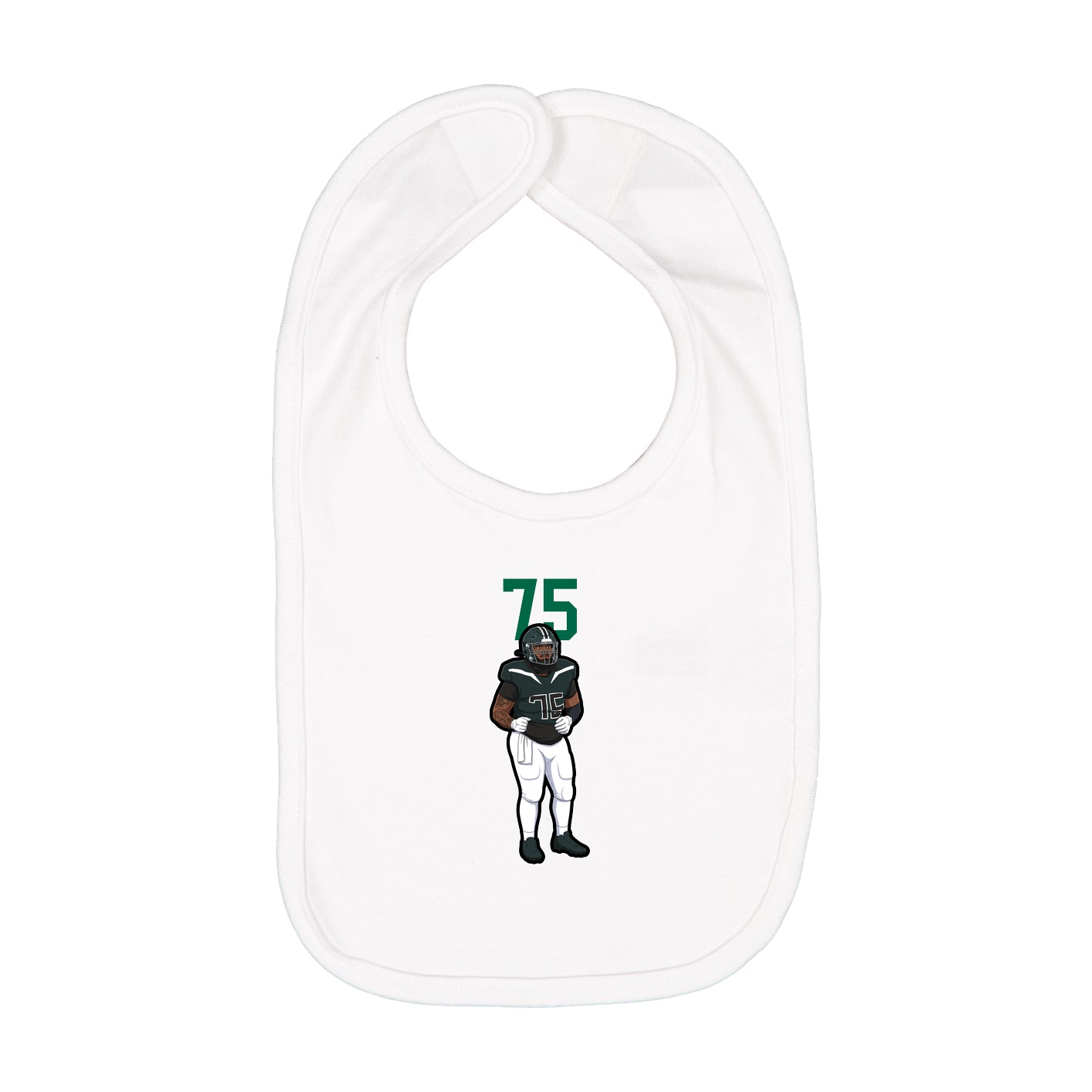 Infant Bib — Number Top in White