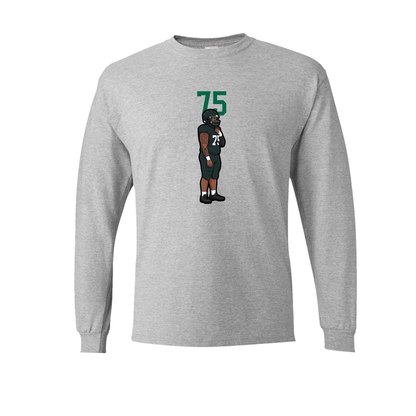 Long Sleeve Tee — Number Top in Grey