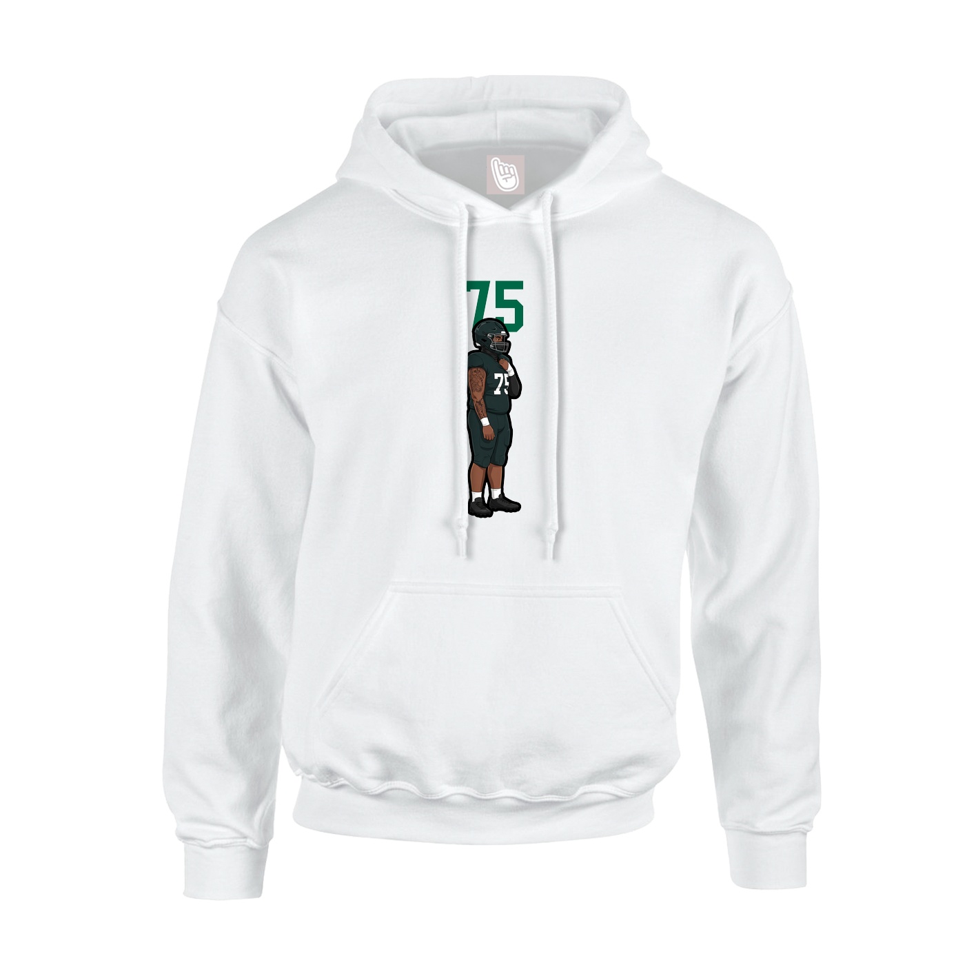Youth Hoodie — Number Top in White