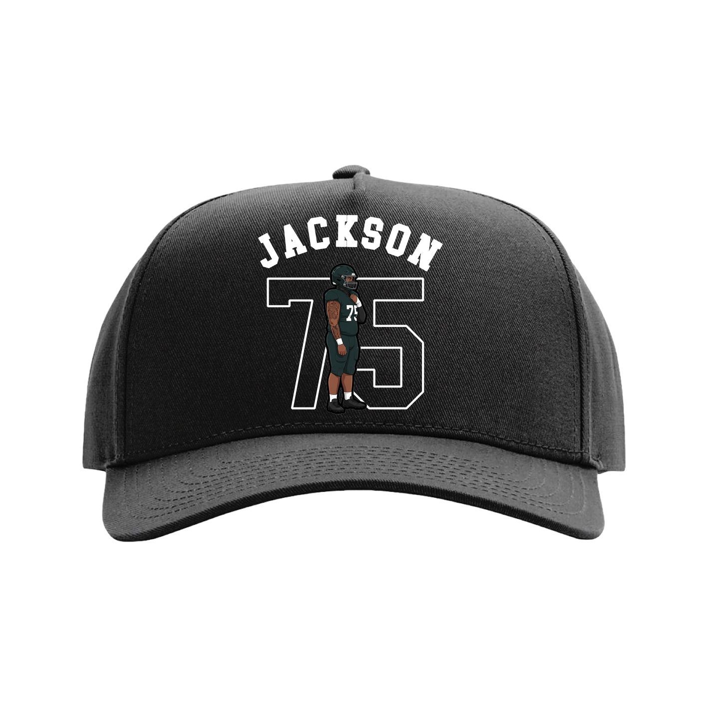 Full Fabric Five-Panel Champ Cap — Shirsey Arch in Black