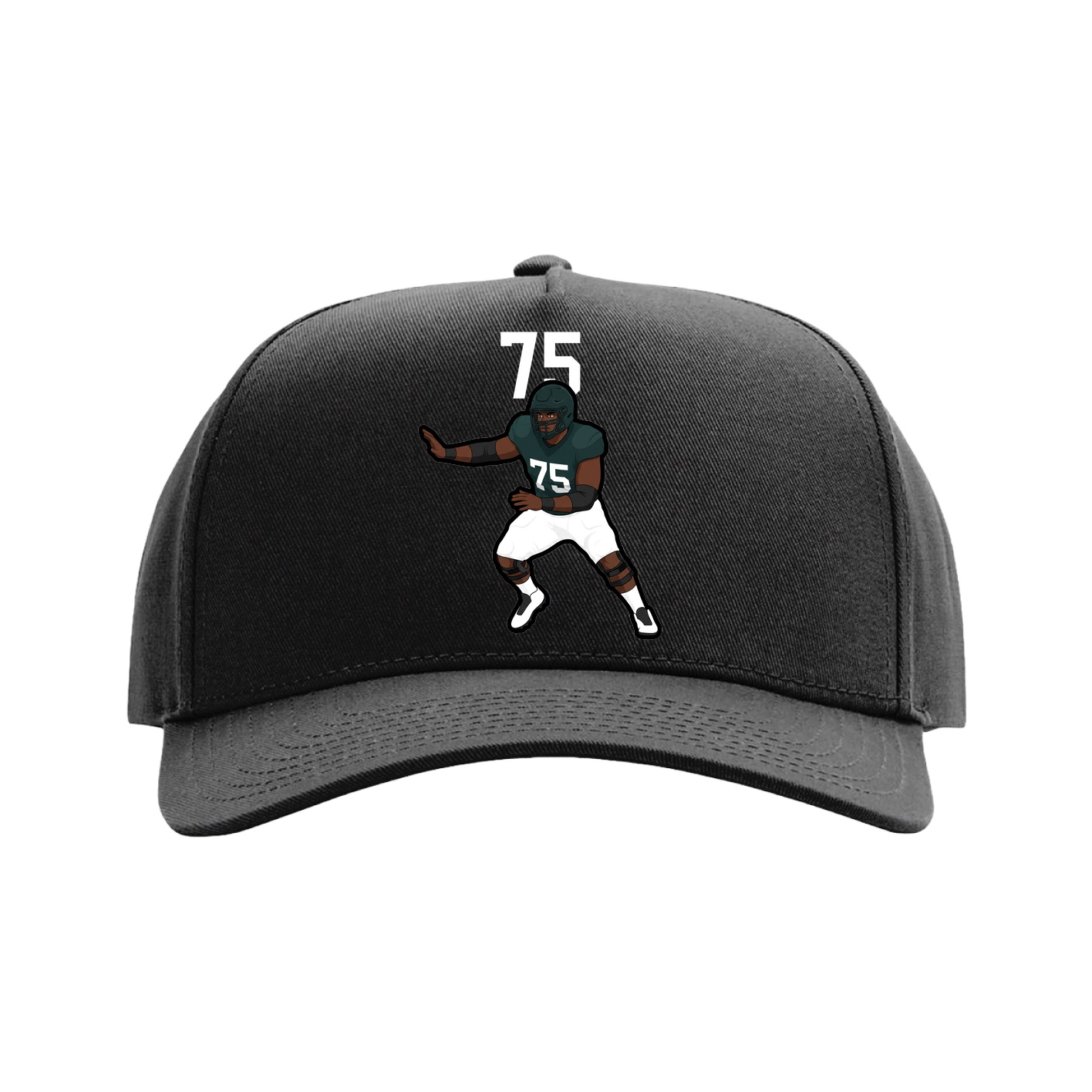 Full Fabric Five-Panel Champ Cap — Number Top in Black
